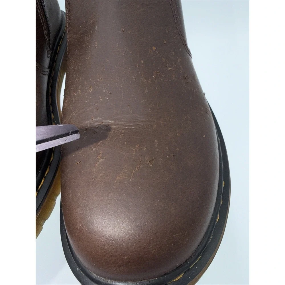 Dr Martens Slip 2976 Alyson Dark Brown Snowplow Classic Doc READ‎ Youth Size 3